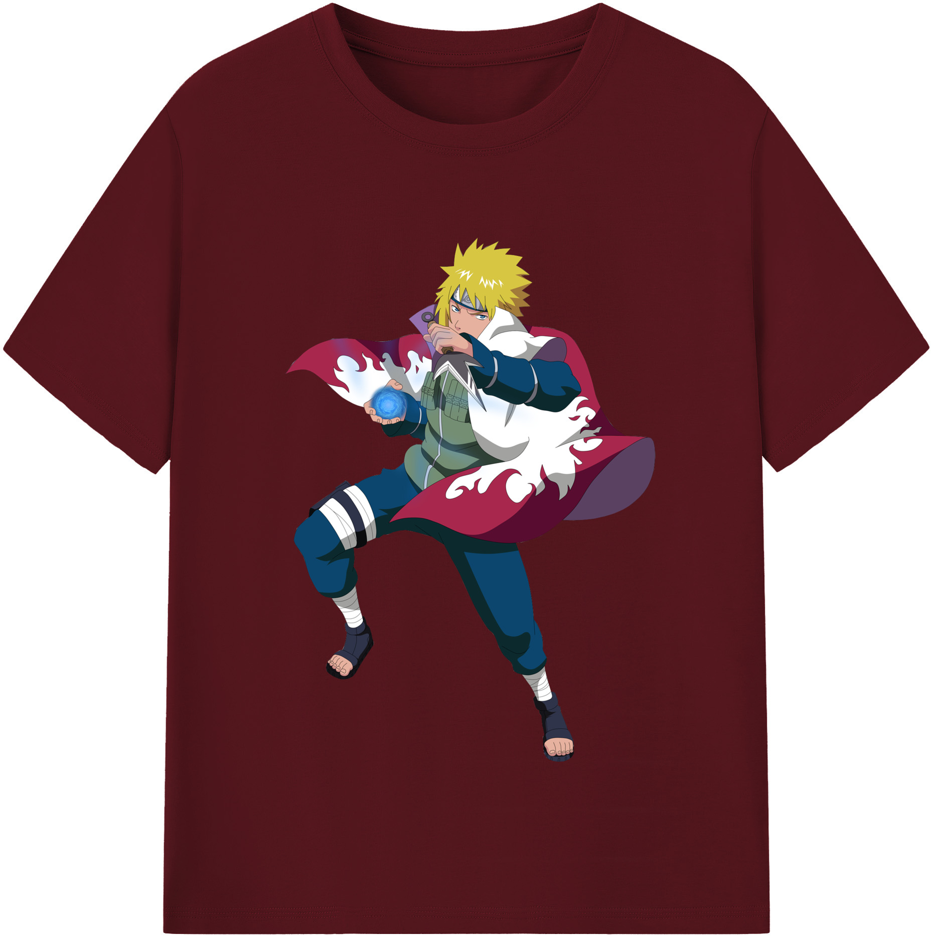 （画像用） NARUTO -ナルト- 波風 ミナト Namikaze Minato 綿100％半袖Tシャツ（フロントプリント）
